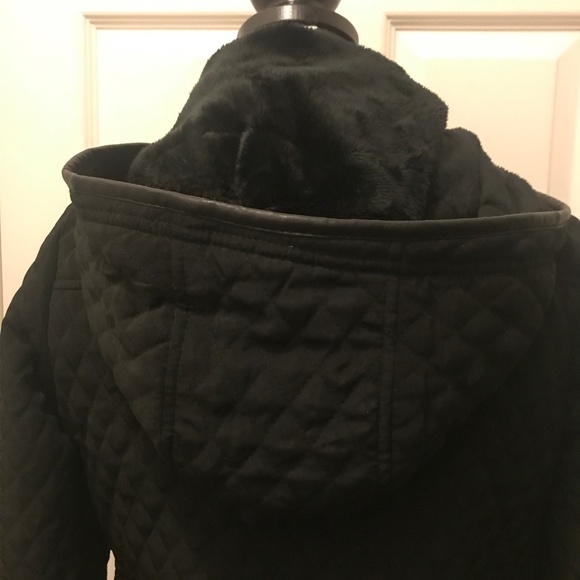 Blanc Noir Quilted Hoodie Coat, Large - Picture 3 of 5